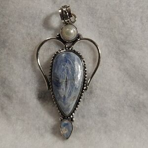 Elegant Silver and Kyanite Pendant Angel